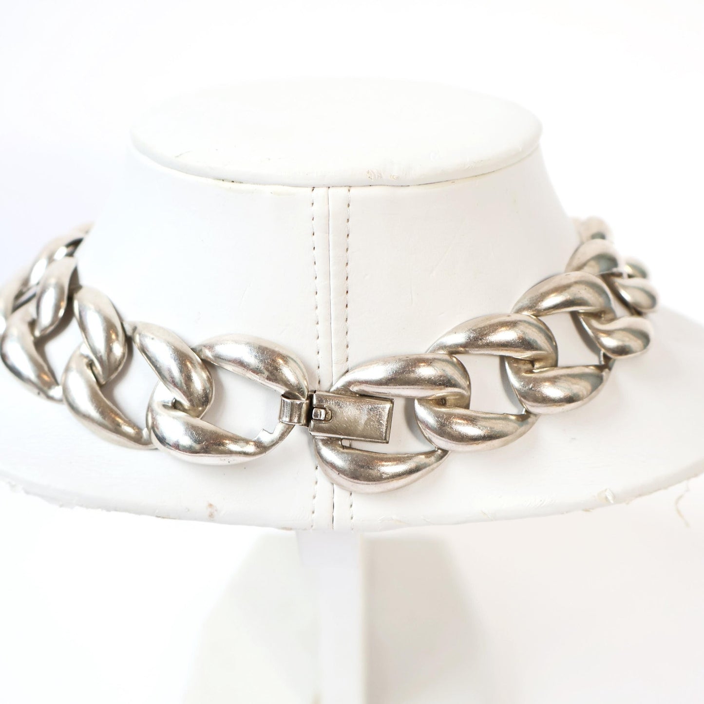 Sterling Silver Chain Link Heavy Weight Necklace 17"