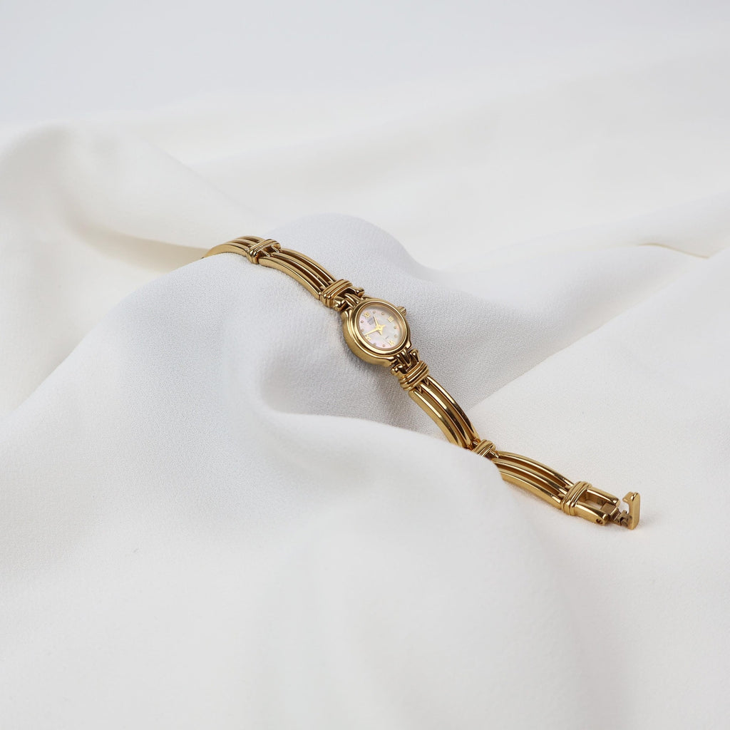 Vintage Gold Tone Anne Klein Watch with Mother of Pearl Face