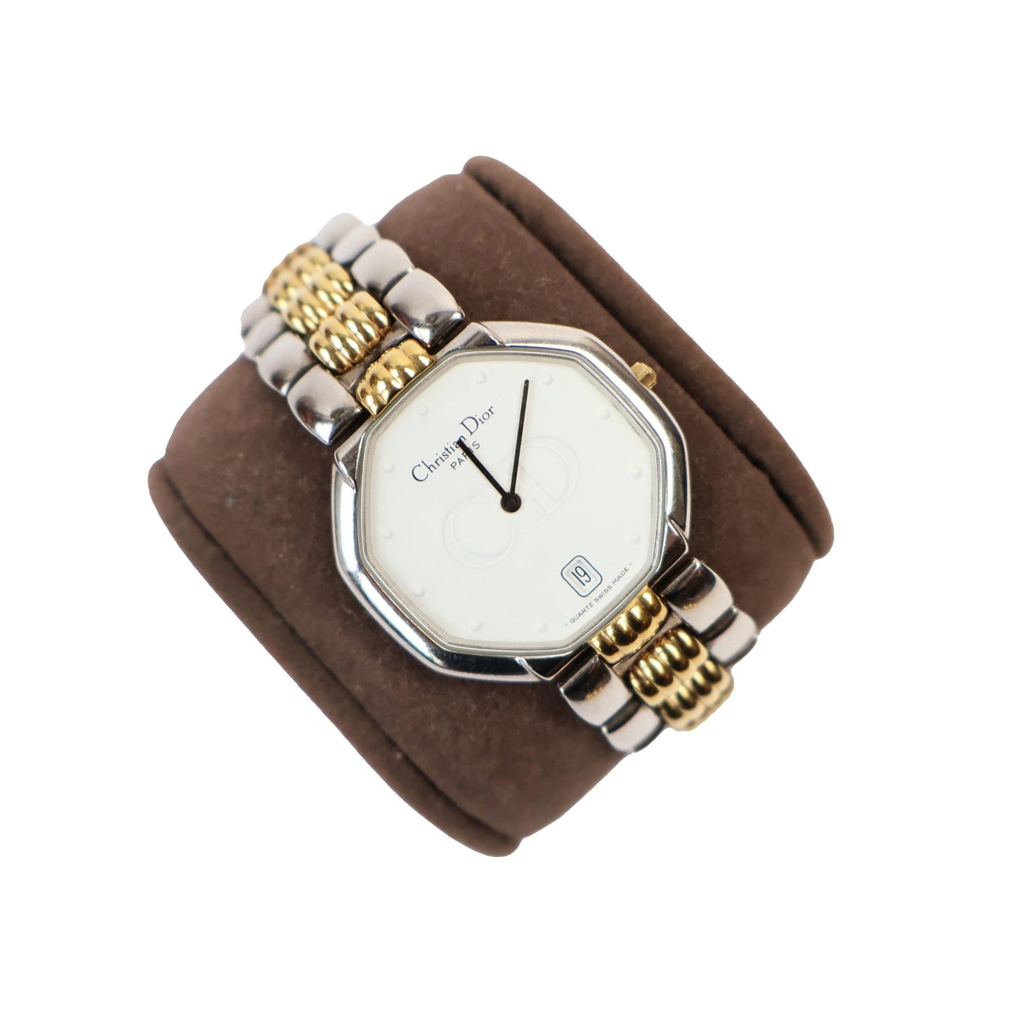 Vintage Two-Toned Watch with White Face | Christian Dior