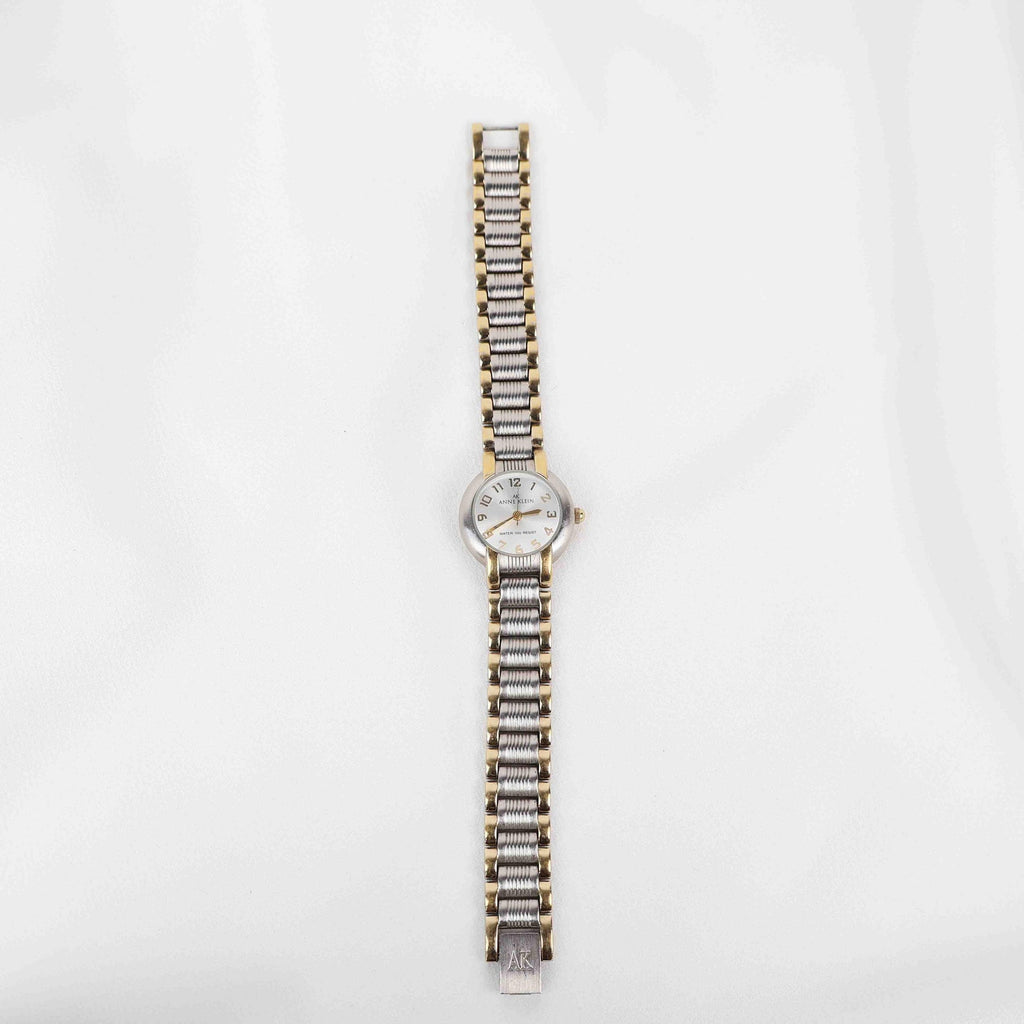 Vintage Anne Klein Circle Face Watch – Two Tone Bracelet (Working Battery)