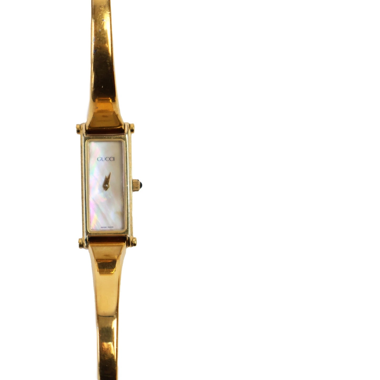 Vintage Gold Toned 1500L Bangle Watch with Mother of Pearl Face | GUCCI