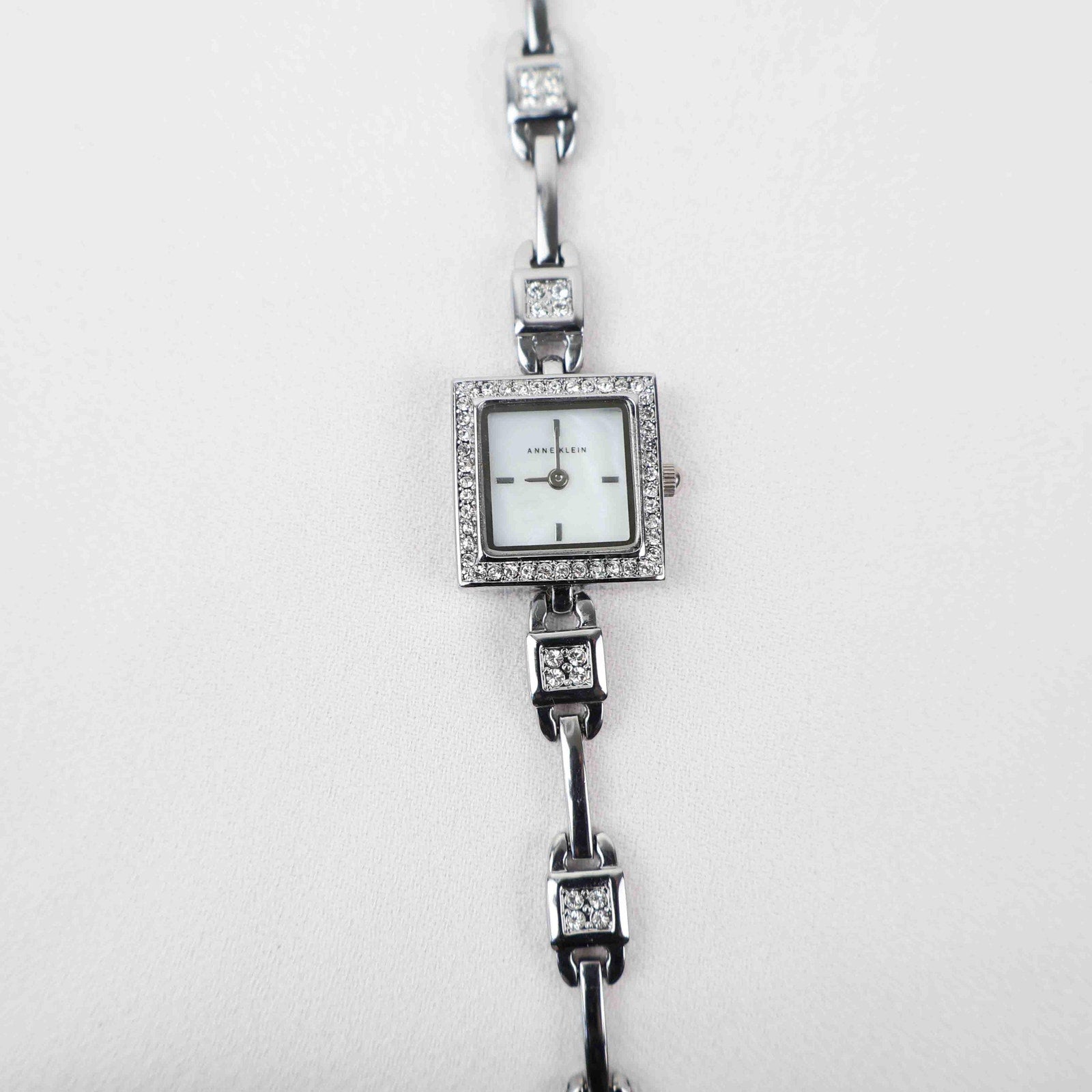 Vintage Anne Klein Square Face Watch – Silver Tone Bracelet (Working Battery)