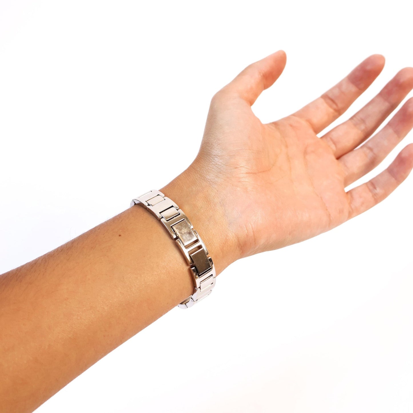 Vintage Silver Watch with Black Rectangle Face | ANNE KLEIN II