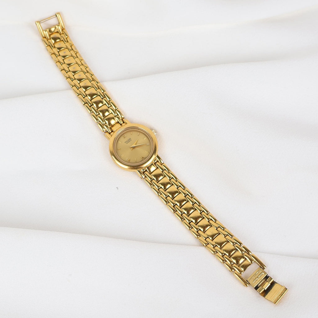 Vintage Gold Tone Pulsar Watch with a Circle Face
