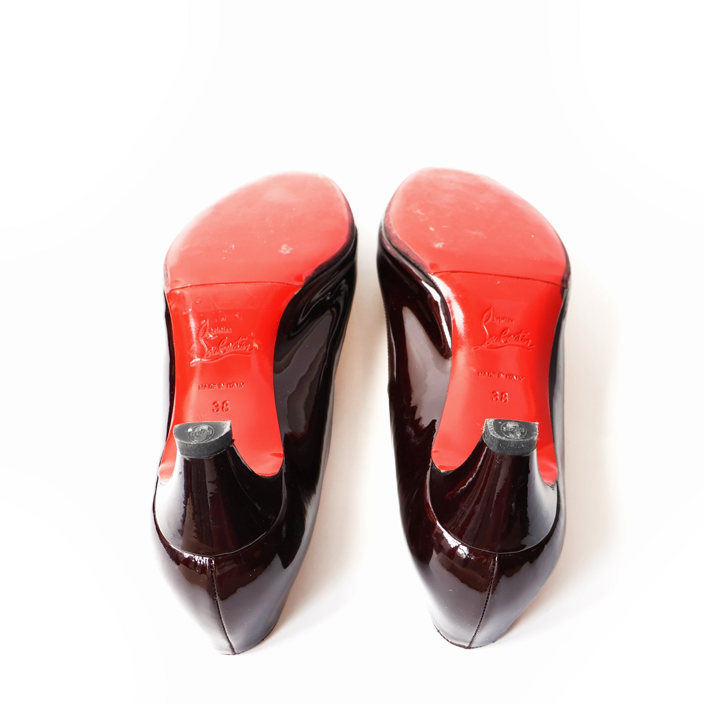 Vintage Black Peek-a-boo Louboutin Kitten Heels | EU 38