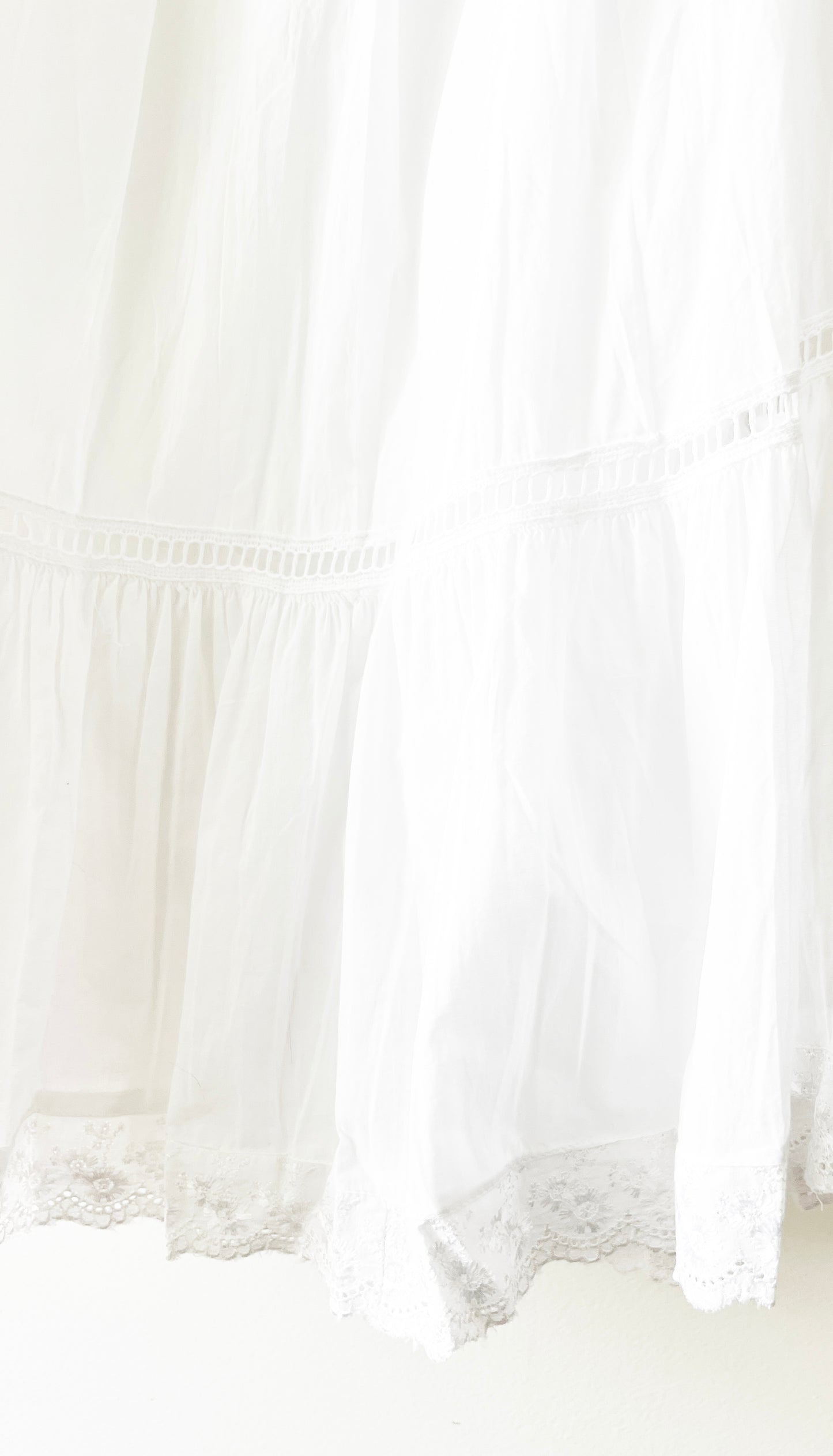 Vintage Boho White Tiered Lace Skirt