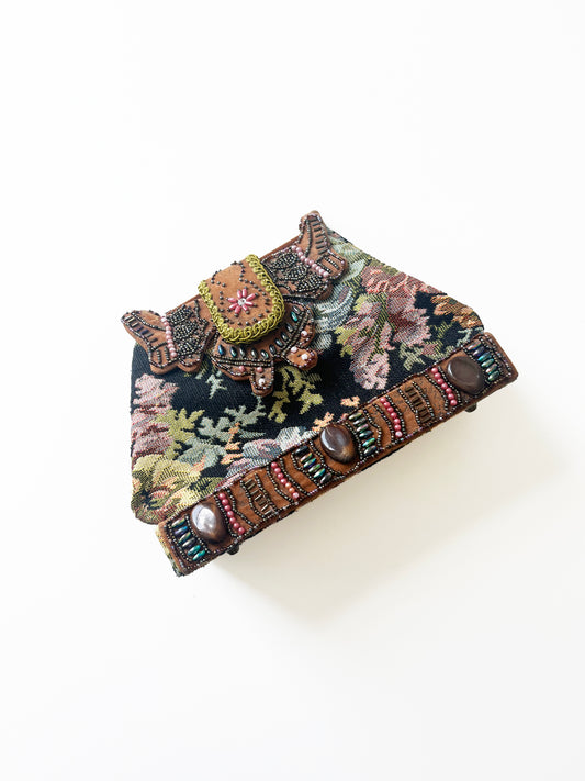 Vintage Y2k Tapestry Floral Clutch
