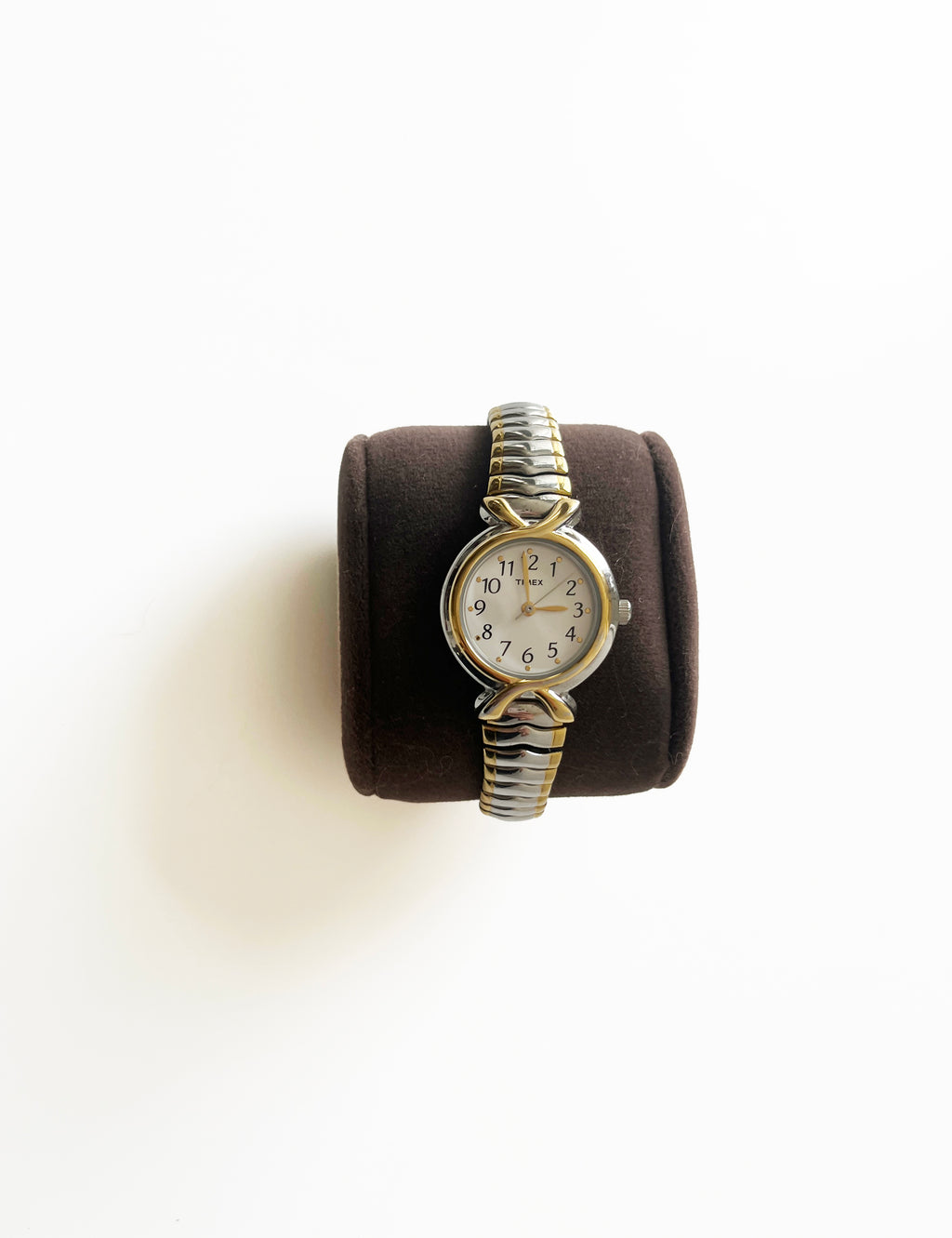 Vintage Two Tone 90s Watch w/ Stretch Band Timex