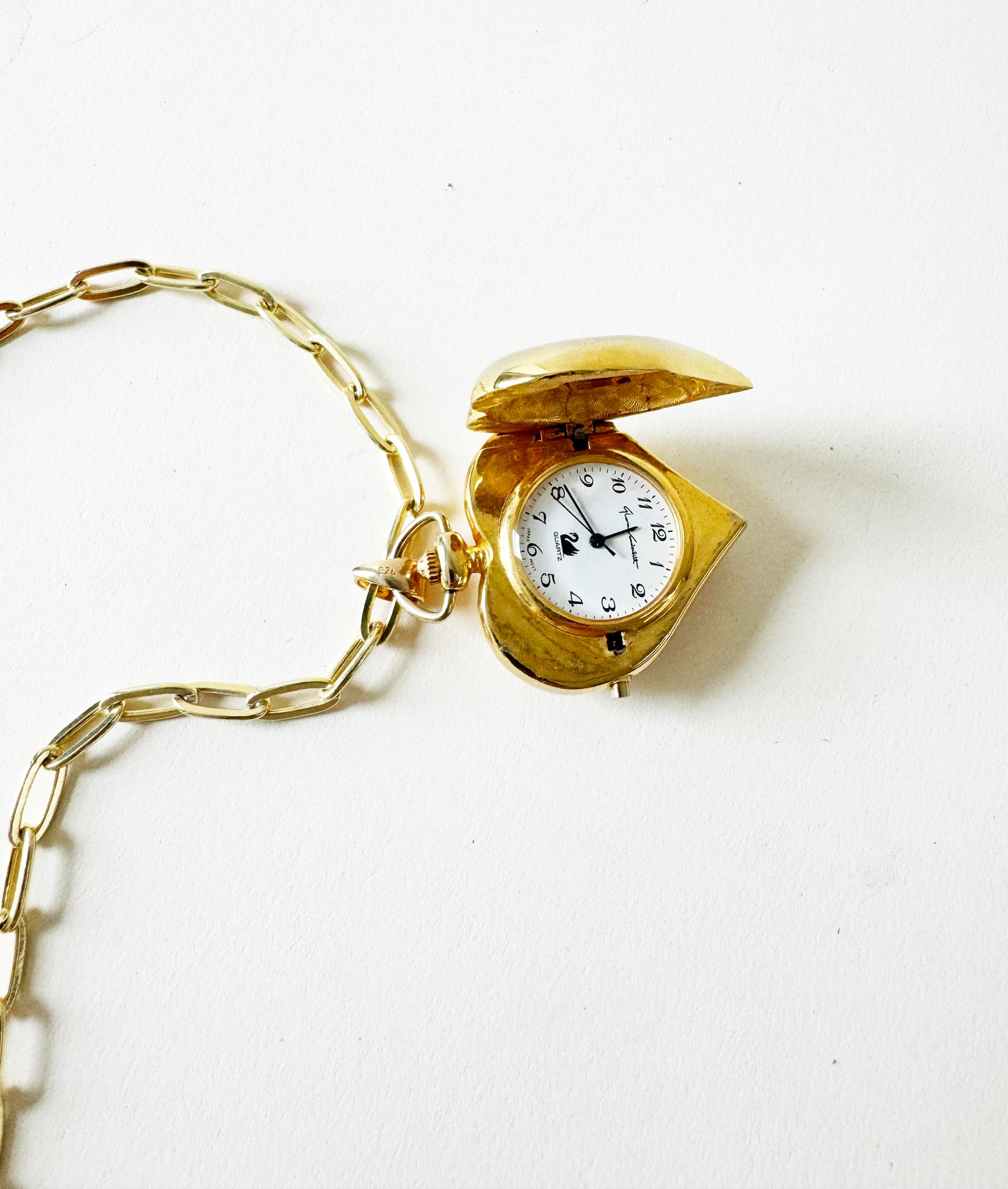 Watch Large Heart  Necklace | 925 Gold Vermeil Chain