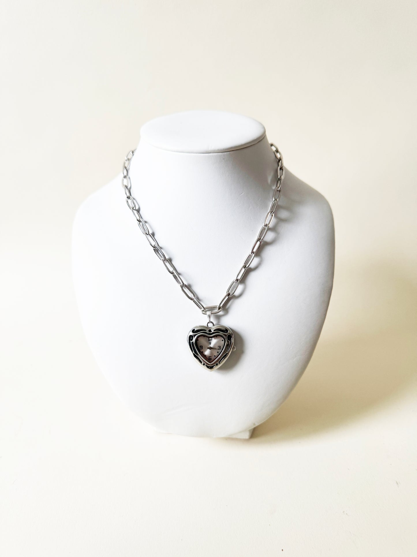 Watch Heart  Necklace | 925 Silver Chain