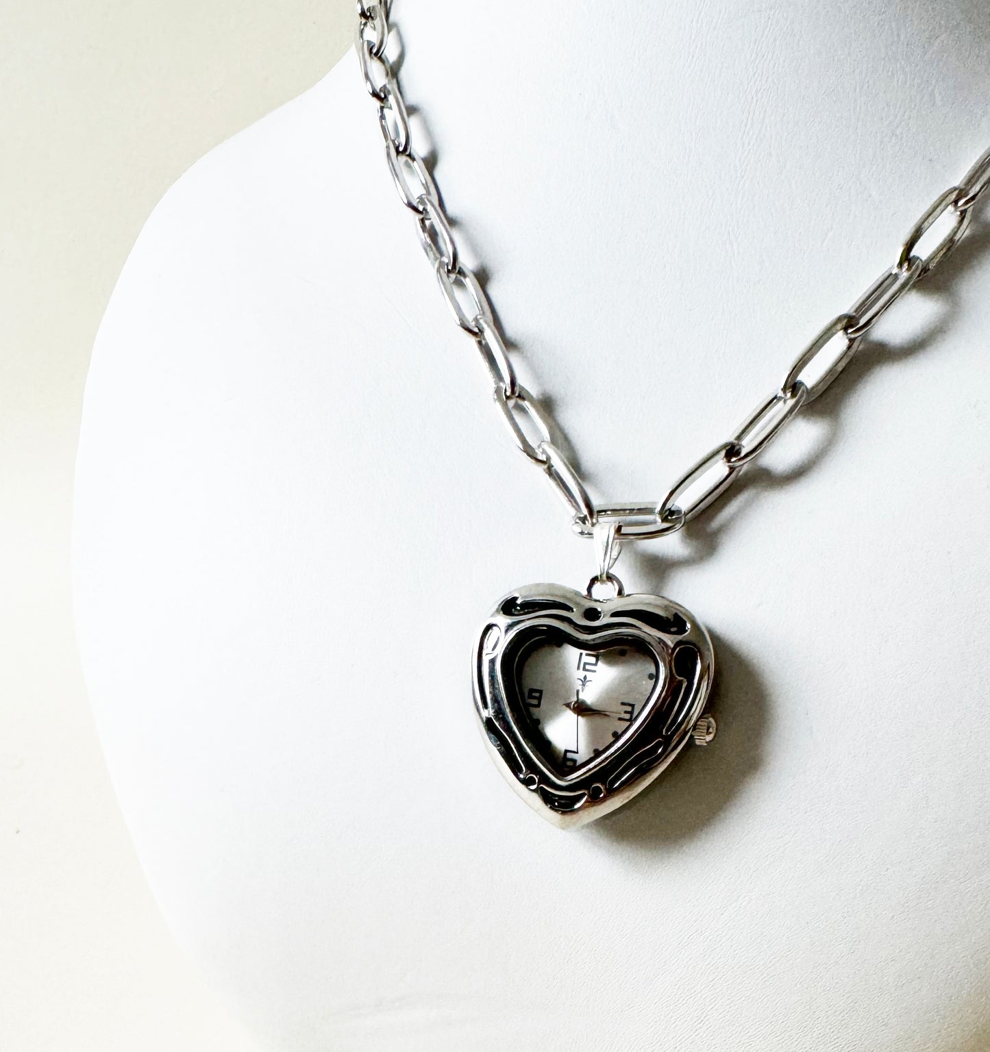 Watch Heart  Necklace | 925 Silver Chain