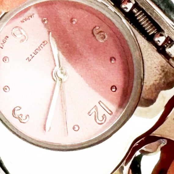 Watch Heart Necklace with Pink | 925 Silver Chain
