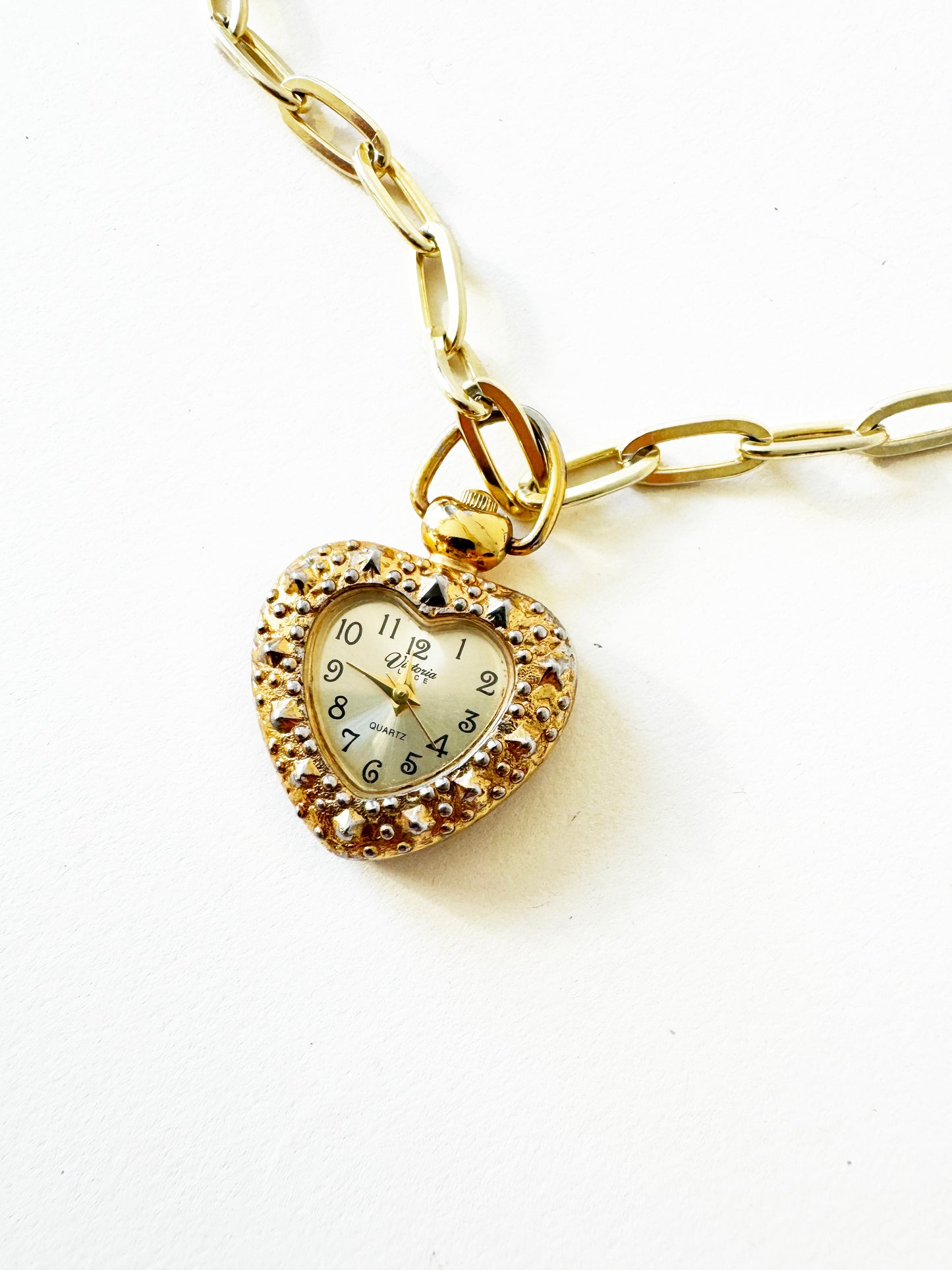 Watch Heart Necklace | 925 Gold Vermeil Chain
