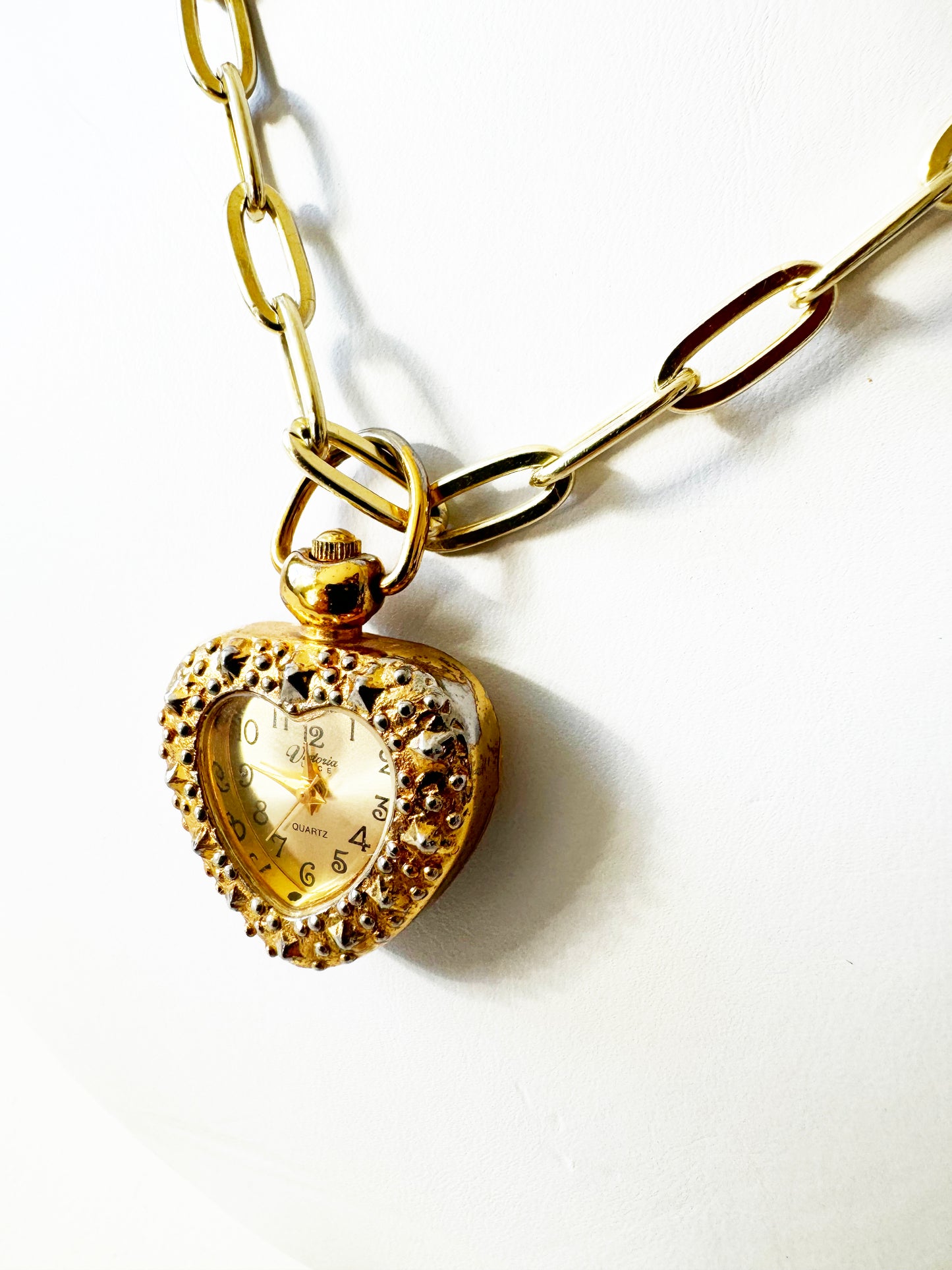 Watch Heart Necklace | 925 Gold Vermeil Chain