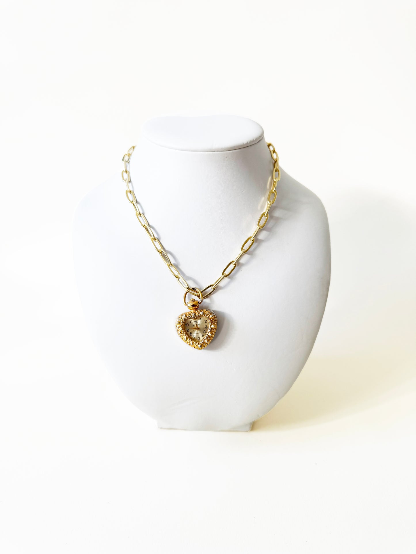 Watch Heart Necklace | 925 Gold Vermeil Chain