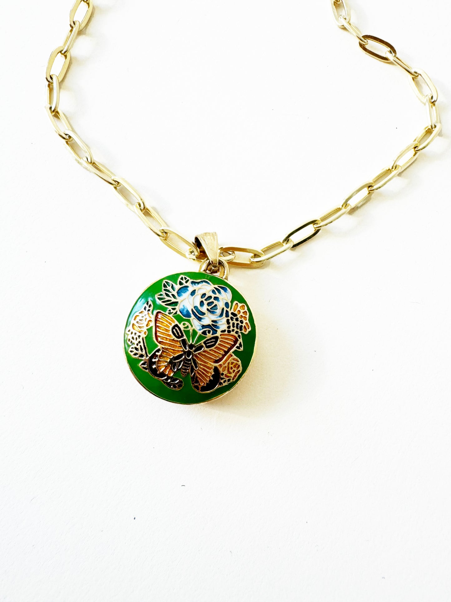 Watch Flower Charm Necklace | 925 Gold Vermeil Chain