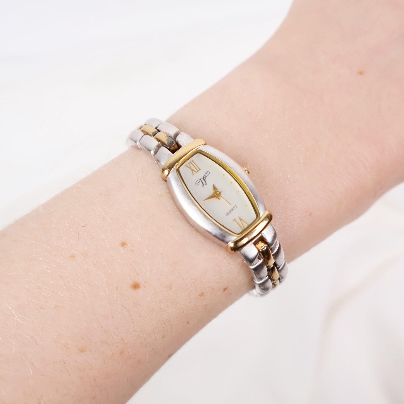 Vintage Two Tone Worthington Watch with a Rectangle/ Oval Face