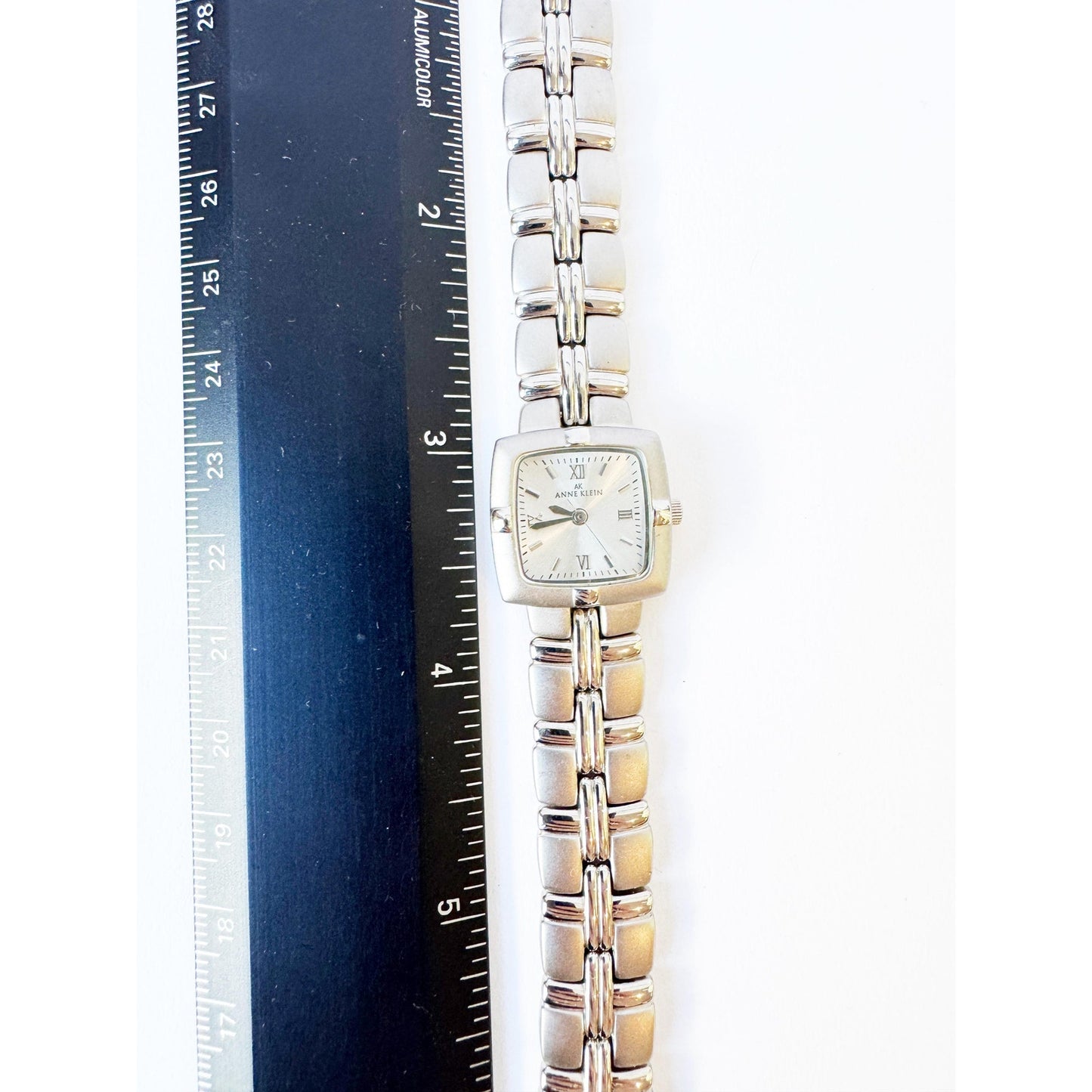 Vintage Silver Watch with Square Silver Face | ANNE KLEIN