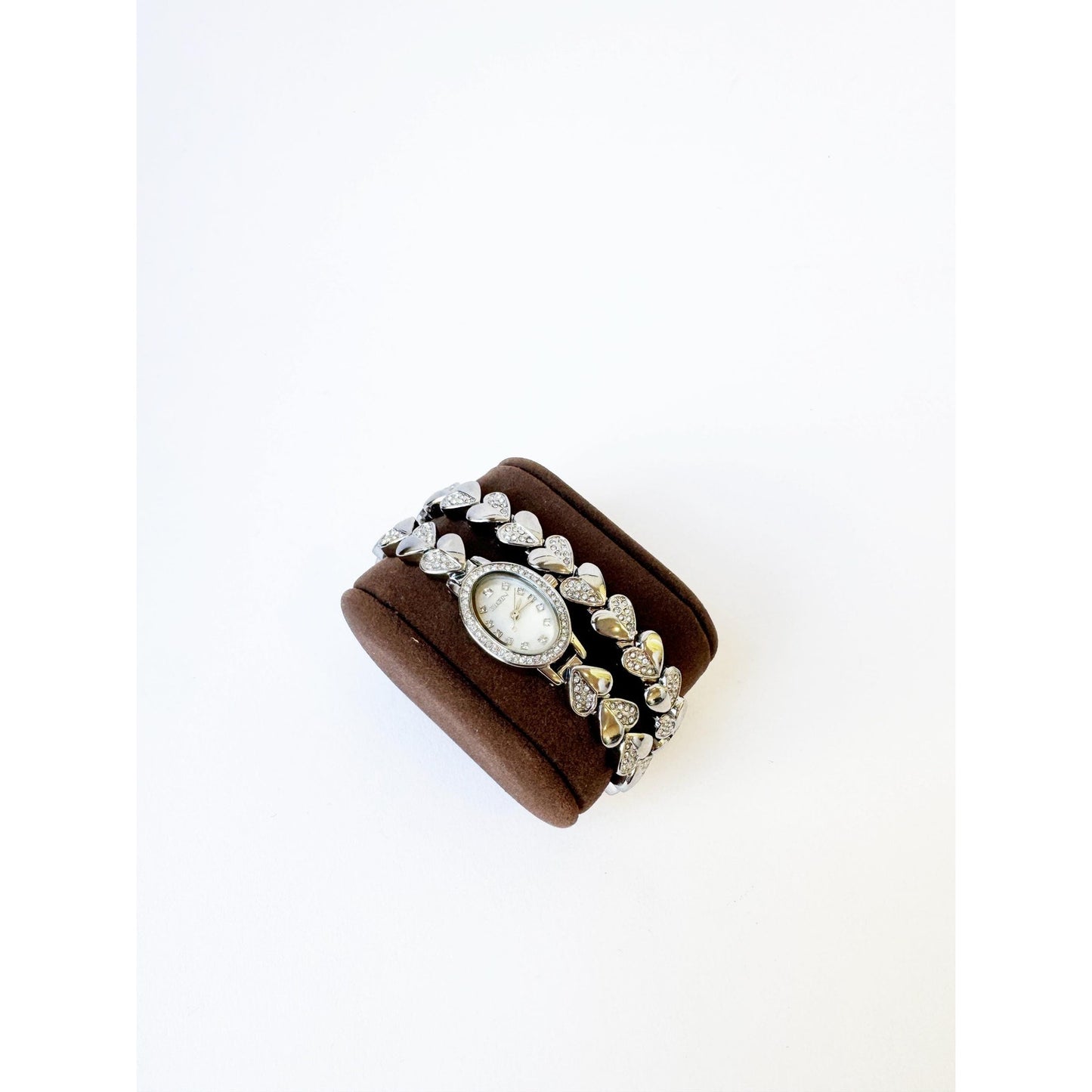 Watch Necklace | Vintage One of a Kind Silver Watch Choker with Diamond Embellishments