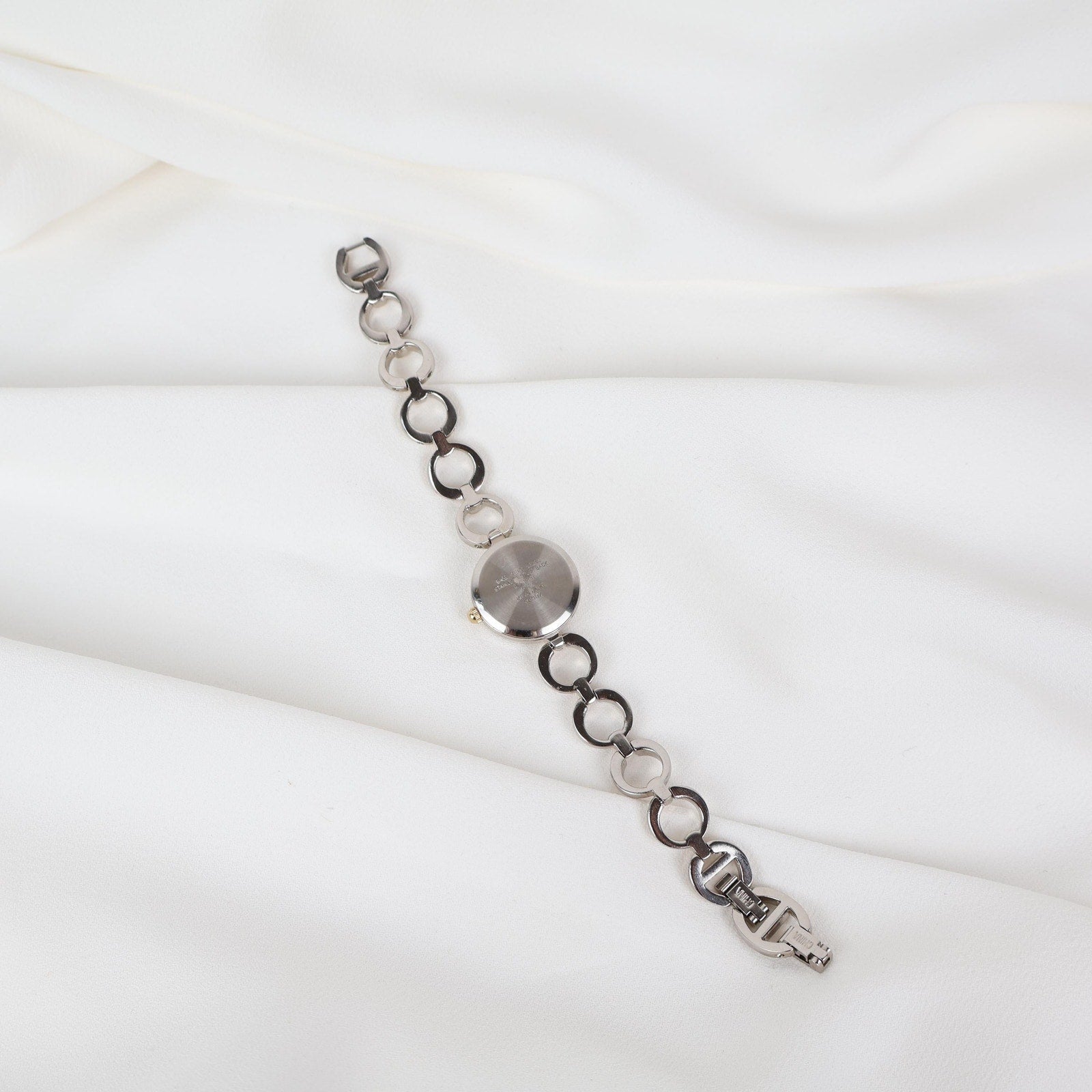 Vintage Two Tone Liz Claiborne Watch with a Round Face and Chain Look