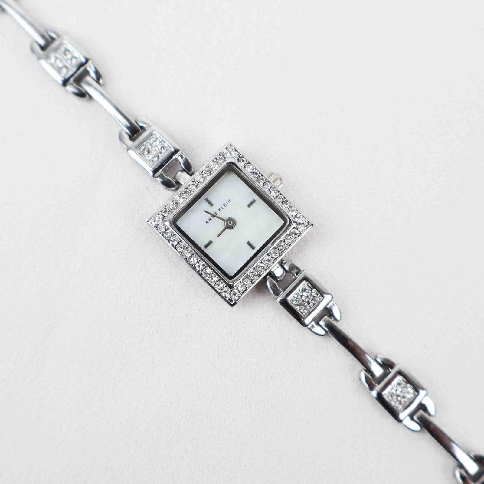 Vintage Anne Klein Square Face Watch – Silver Tone Bracelet (Working Battery)