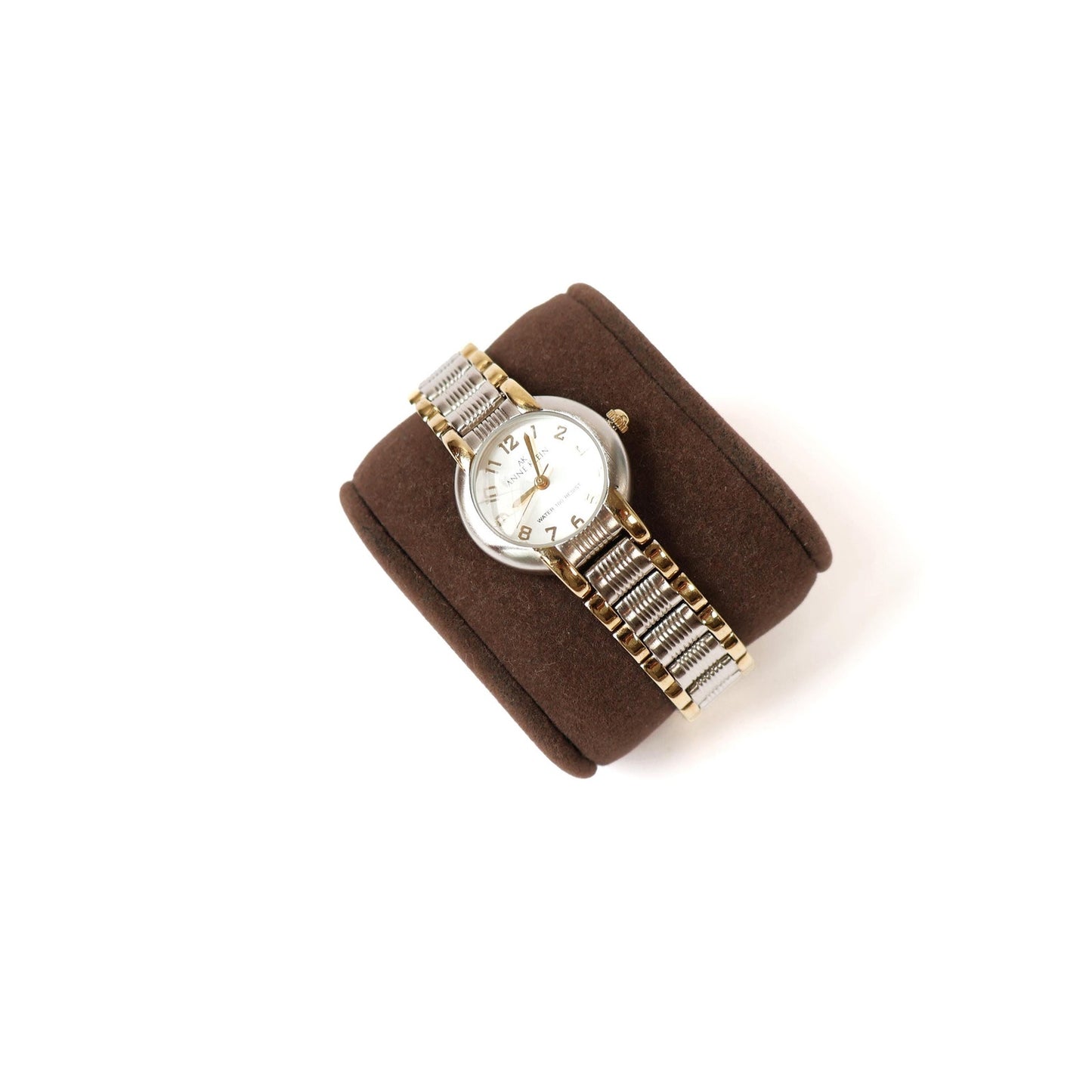 Vintage Two-Toned Watch with White Round Face | ANNE KLEIN