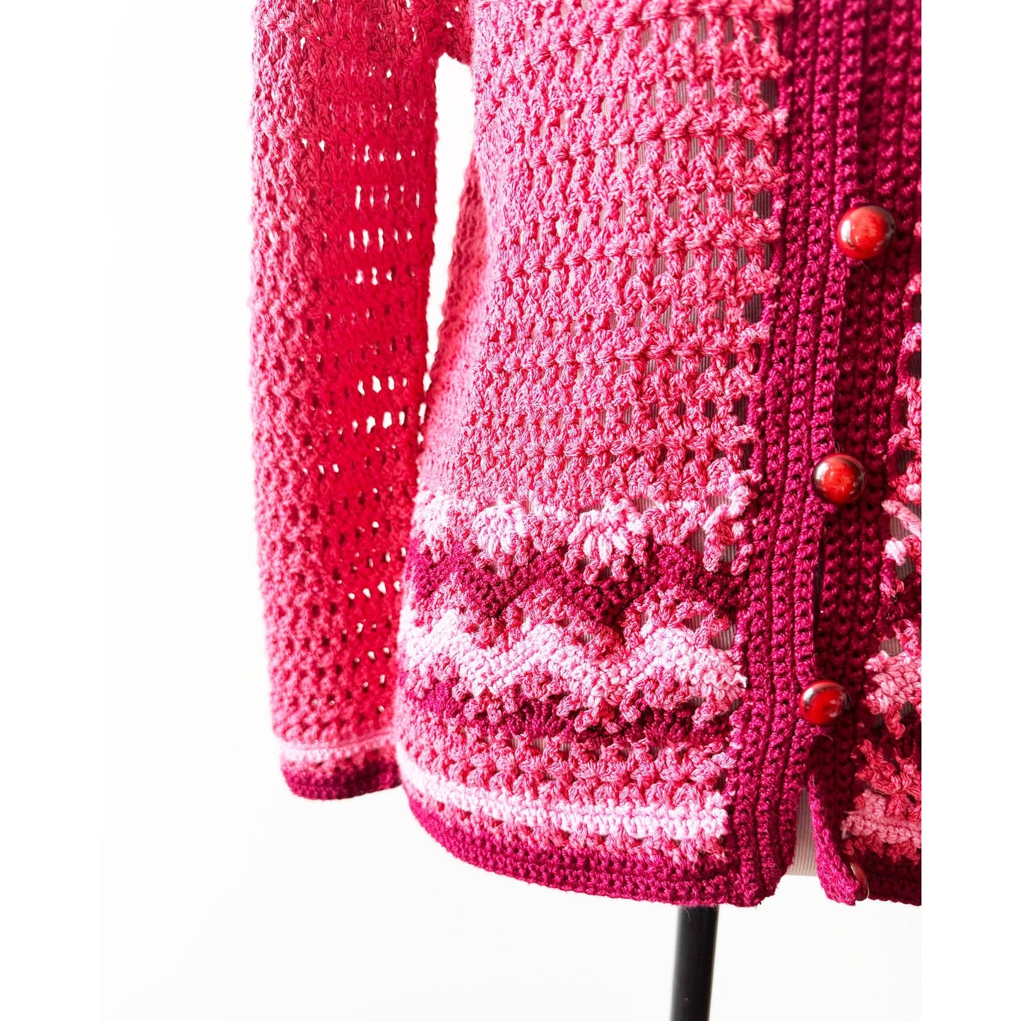 Y2k ANNA SUI Pink Knit Cardigan | James Coviello x Anna Sui | Size Small or Medium