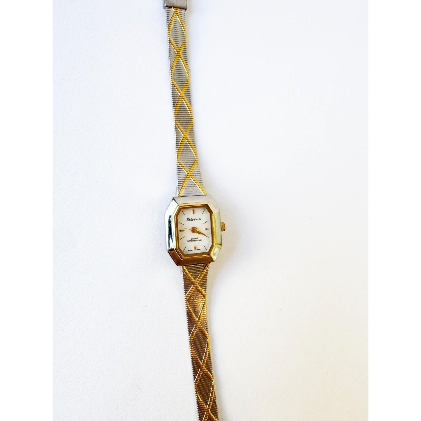 Vintage Small Two Tone Watch with Octagonal White Face | Philip Persio