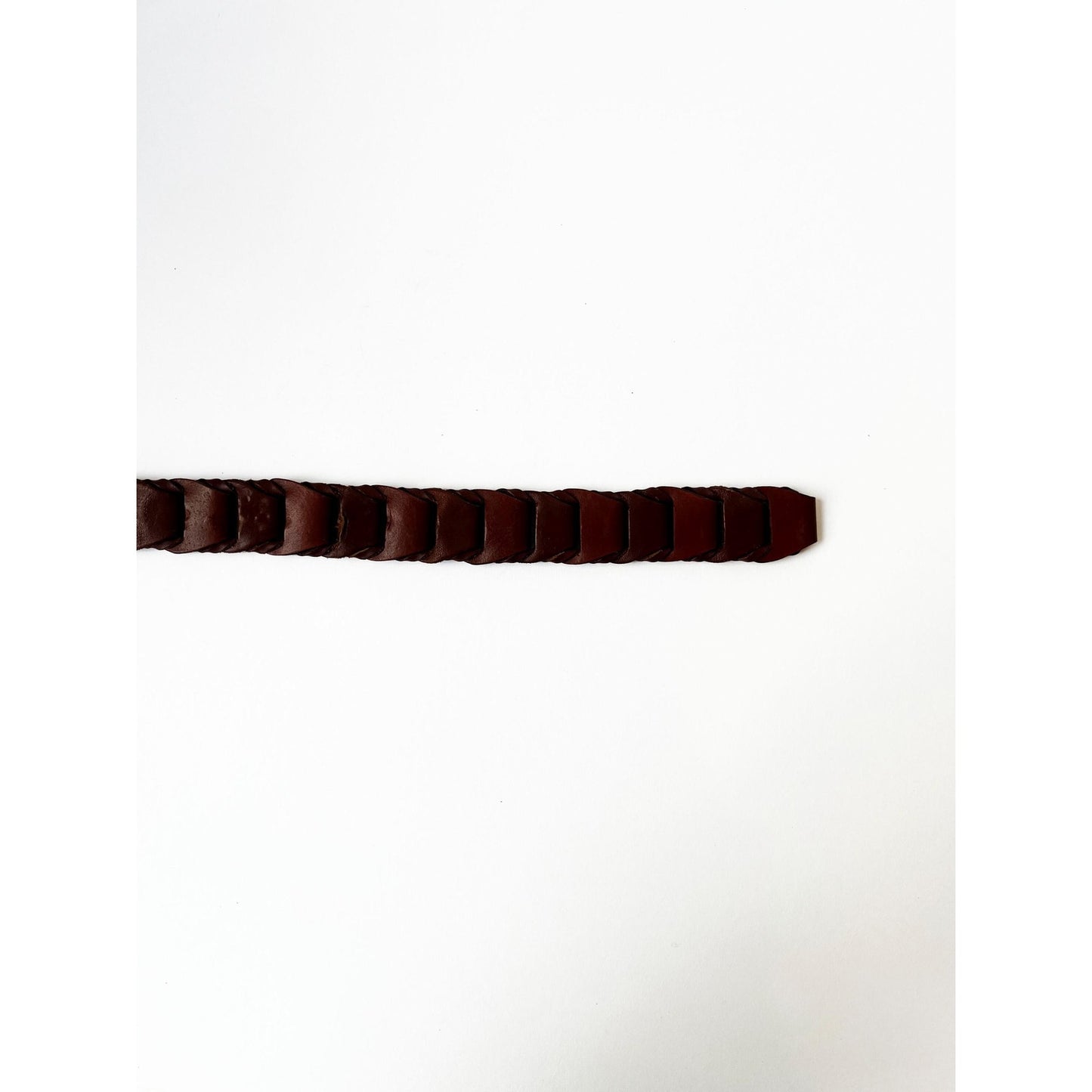 Vintage Brown Genuine Leather Belt with Gold Buckle