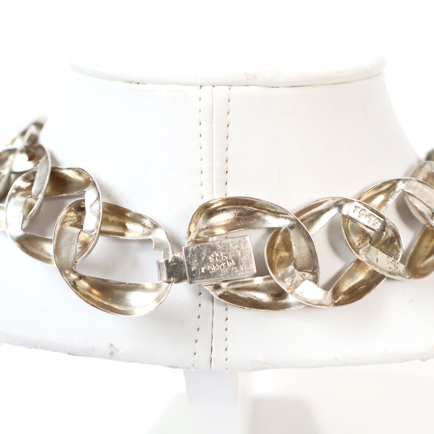Sterling Silver Chain Link Heavy Weight Necklace 17"
