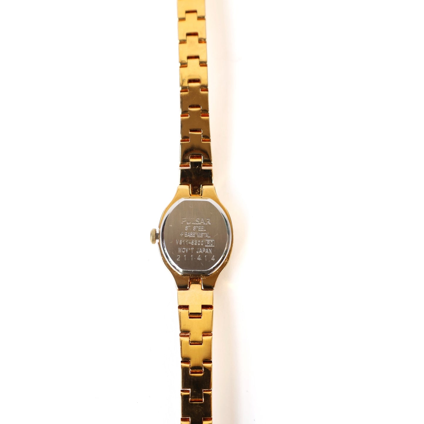 Vintage Gold Watch with Black Square Face | PULSAR