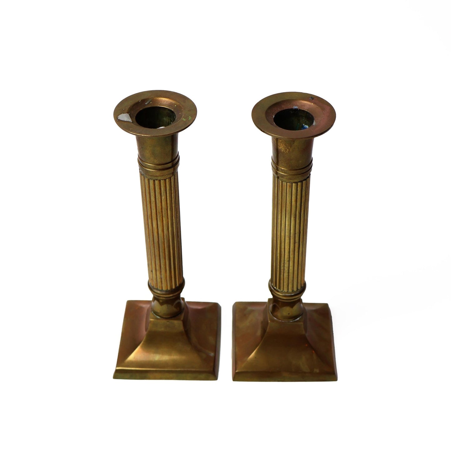 Vintage Brass Candlestick Holder Set