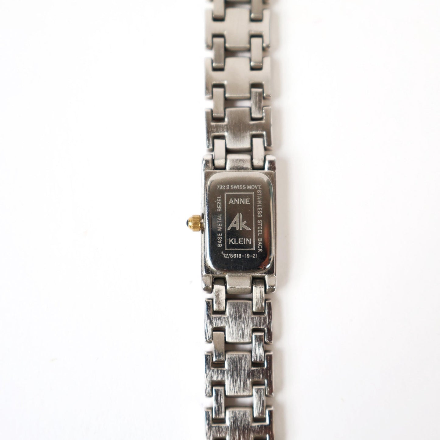 Vintage Two-Toned Watch with Metallic Rectangle Face | ANNE KLEIN