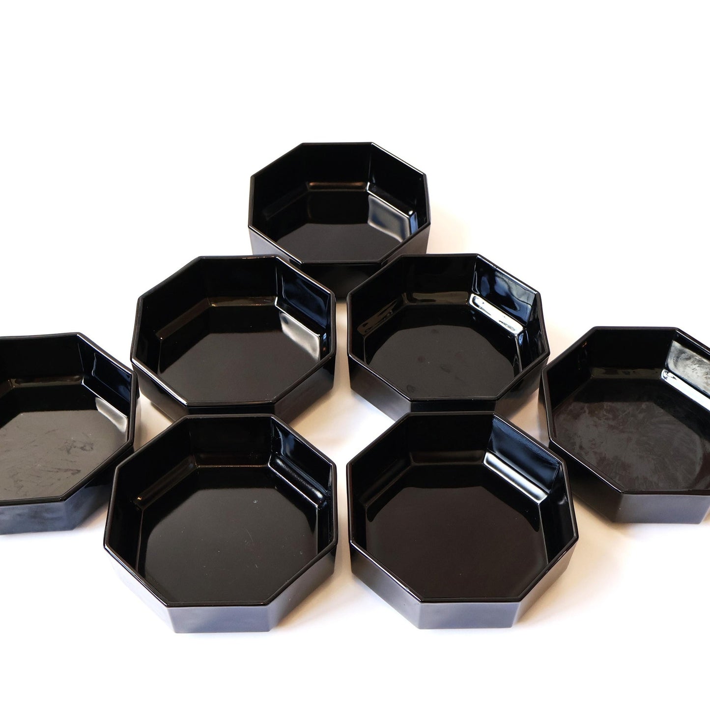 Vintage Black Octagonal Bowl Set