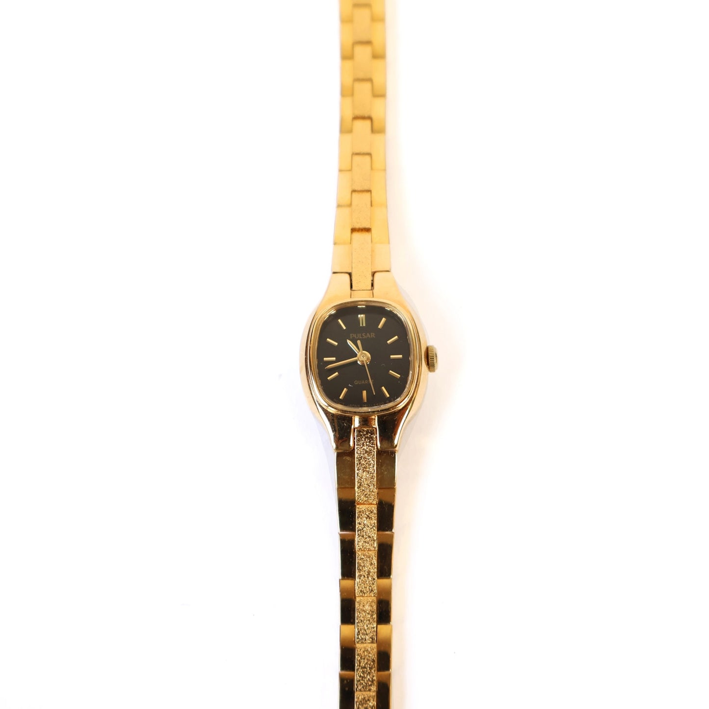 Vintage Gold Watch with Black Square Face | PULSAR
