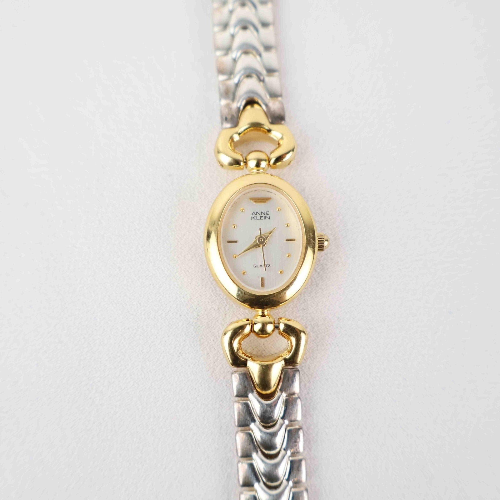 Vintage Anne Klein Oval Face Watch – Two Tone Bracelet (Working Battery)