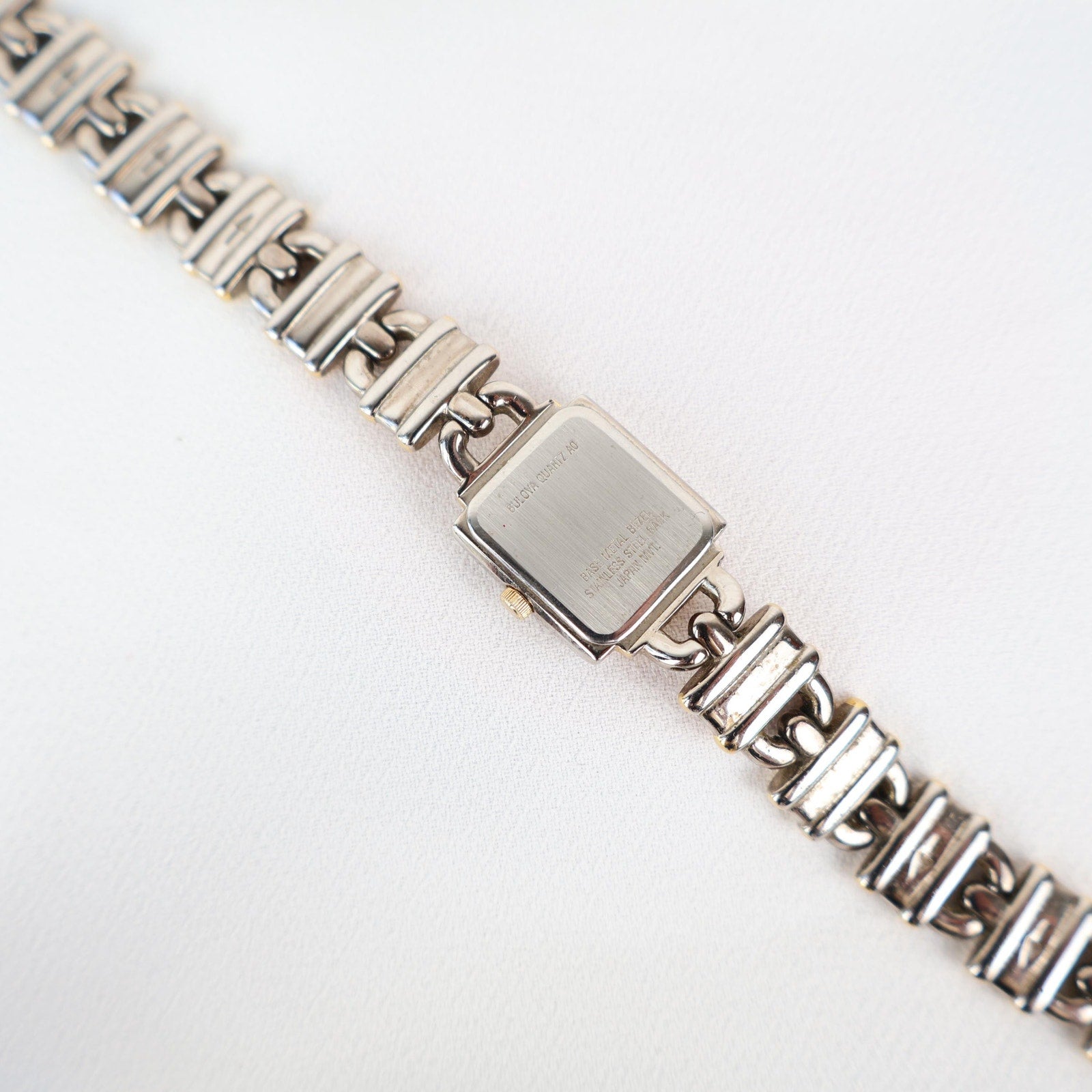 Vintage Two Tone Bulova Locket Watch with a Square Face