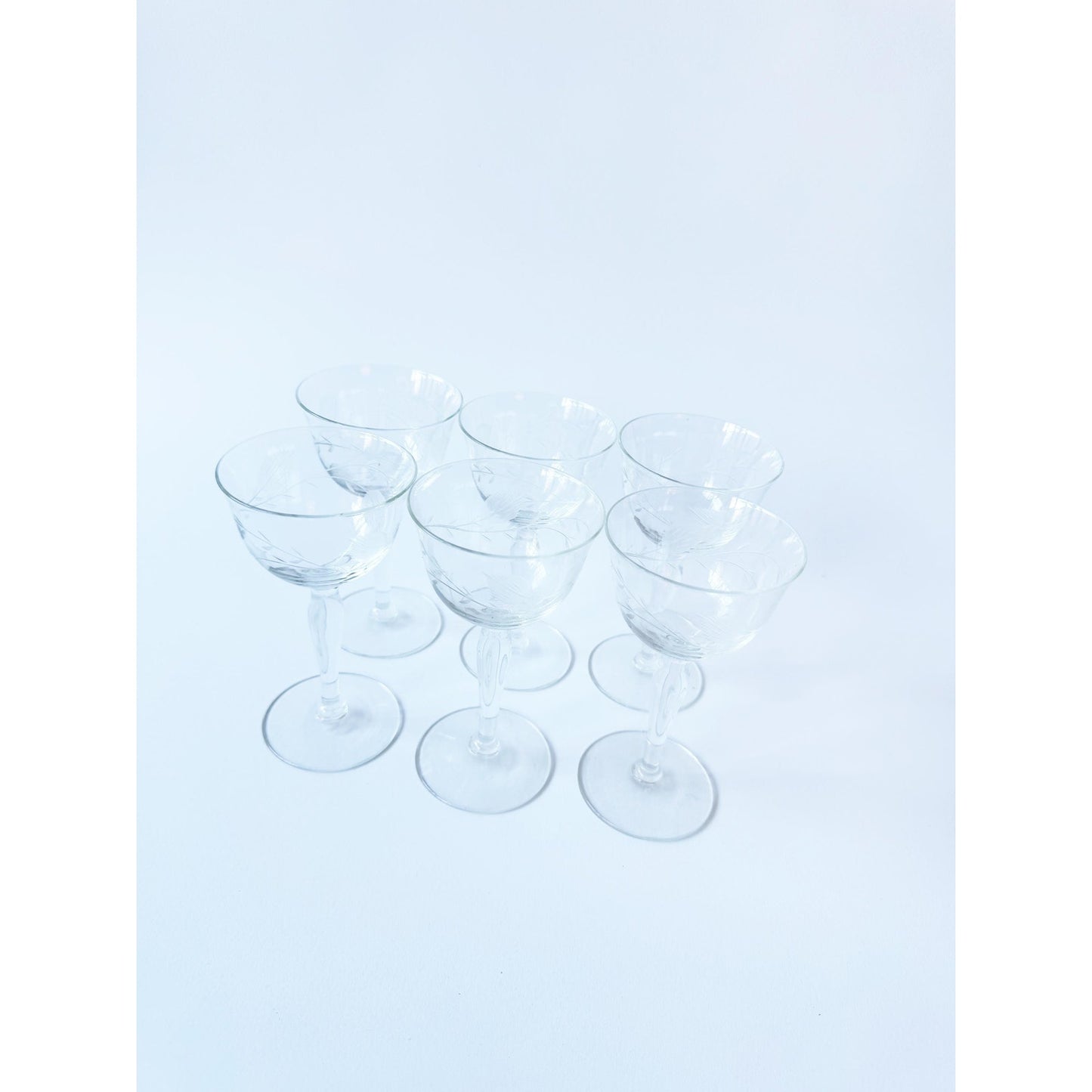 Vintage Clear Petite Light Drink Ware Set of 6 | Clear Classic Glasses