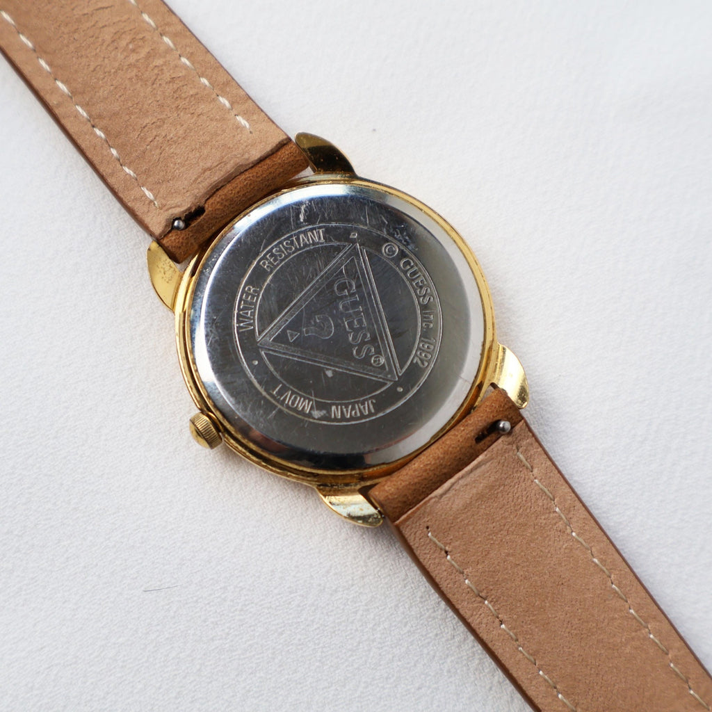 Vintage Guess Brown Leather Band Watch