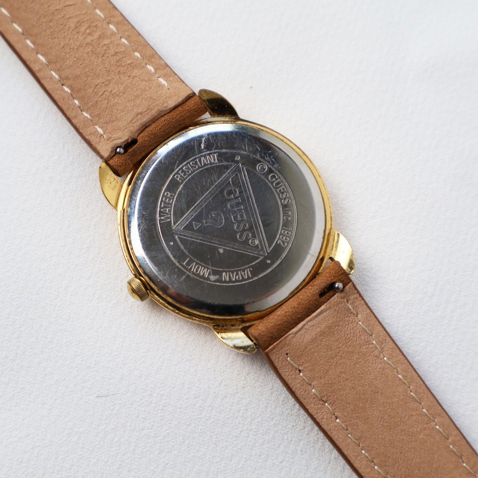 Vintage Guess Brown Leather Band Watch