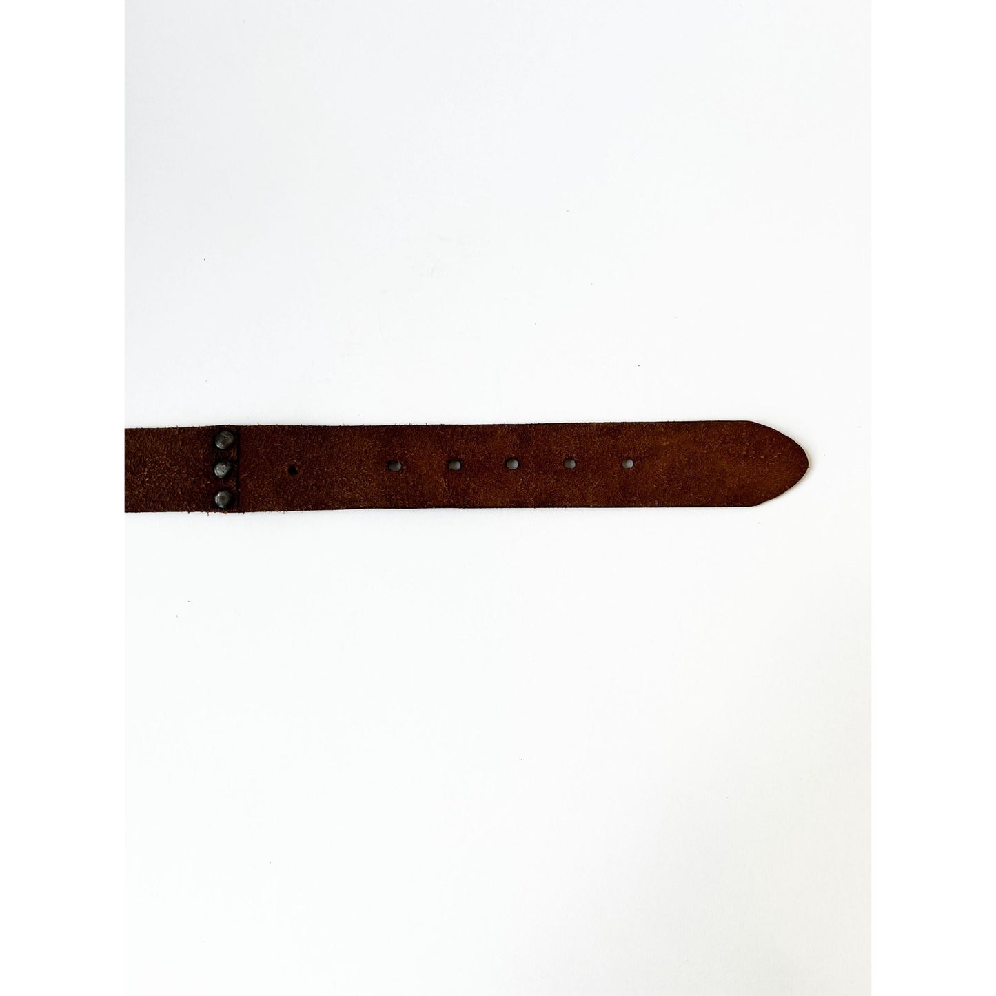 Vintage Brown Genuine Leather Belt with Gold Buckle