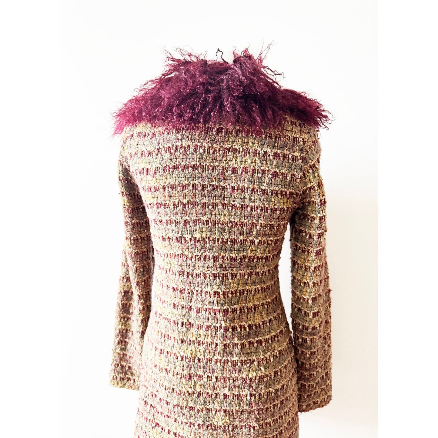 Y2k ANNA SUI Knit Jacket with Mongolian Fur | Size US 4