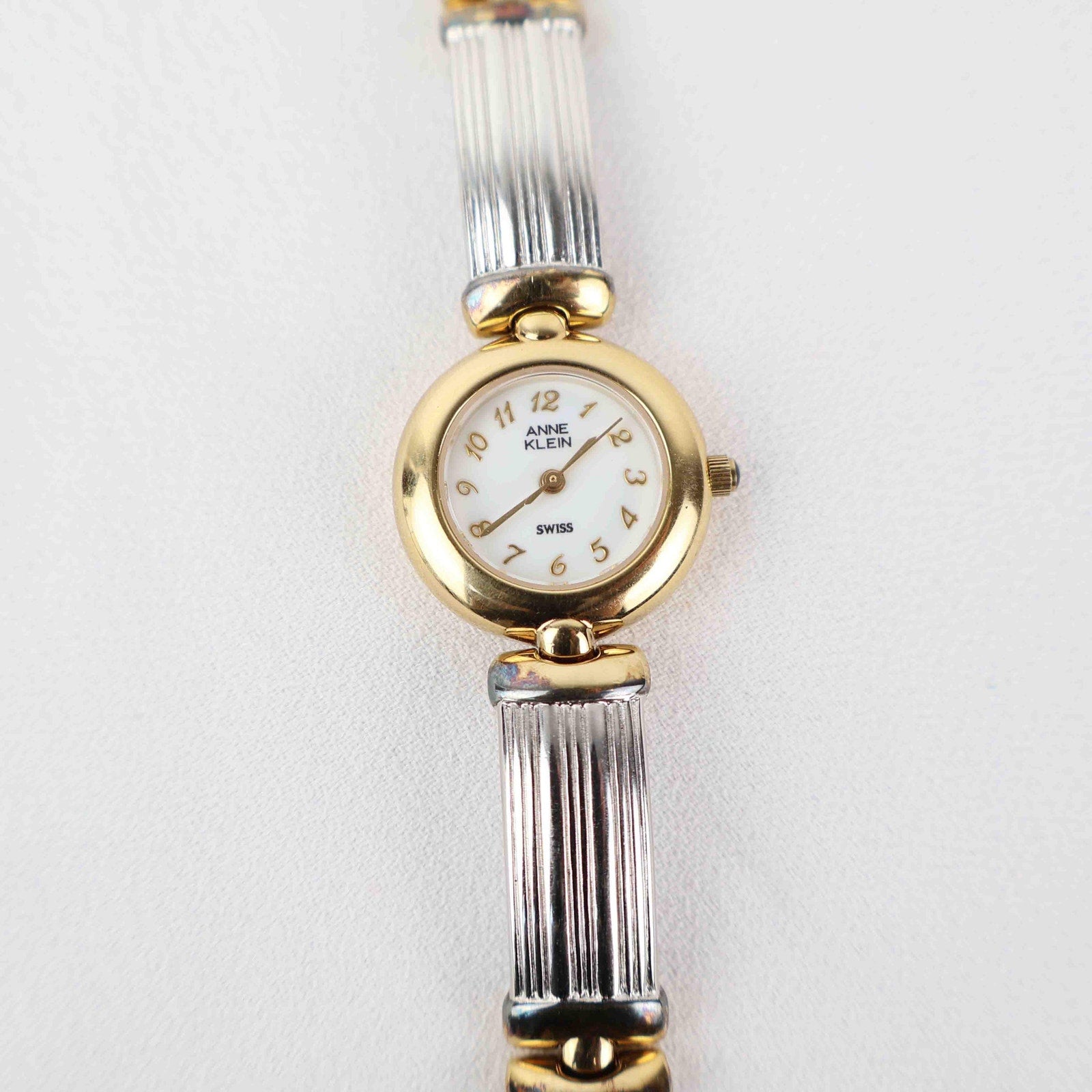Vintage Anne Klein Round Face Watch – Two Tone Bracelet (Working Battery)