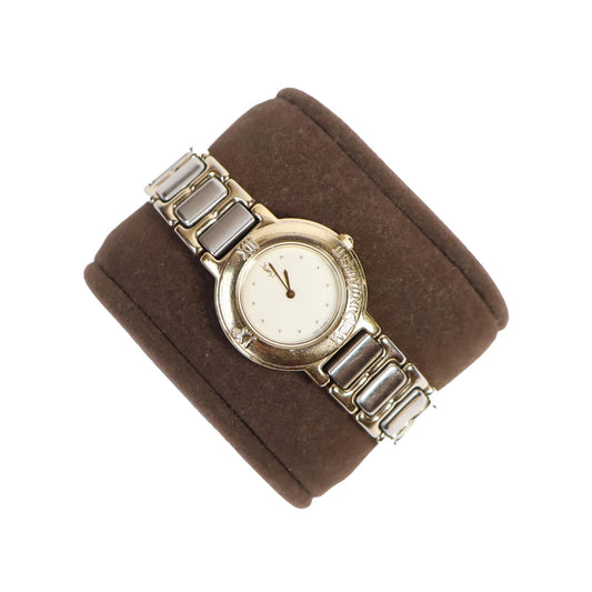 Vintage Two-Toned Watch with White Round Face | Yves Saint Laurent