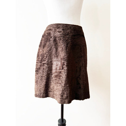 Y2k ANNA SUI Fuzzy Brown Skirt | Size US 6