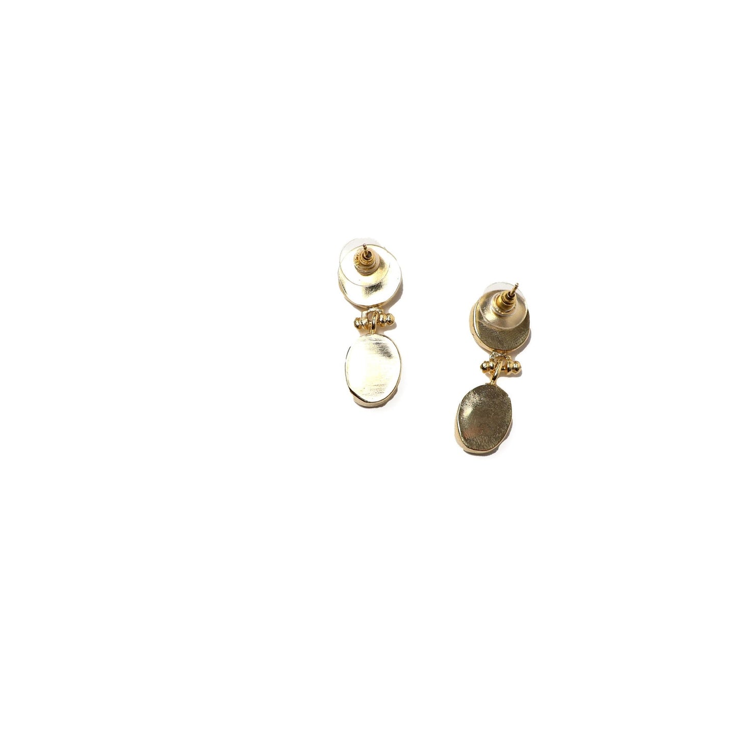 Eclectic Inventory Gold Toned Natural Stone Drop Earrings | Pearl and Onyx Style