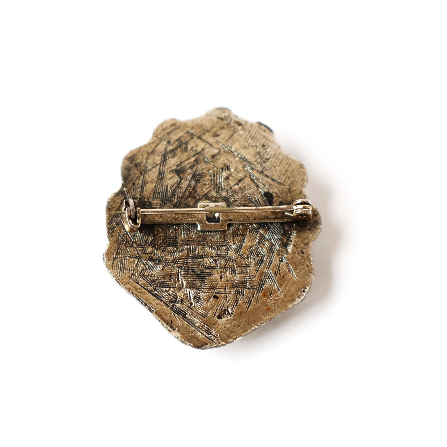 Vintage Jade Pebble Brooch