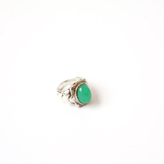 Vintage Sterling Chrysoprase Ring - 925 - Size 7US