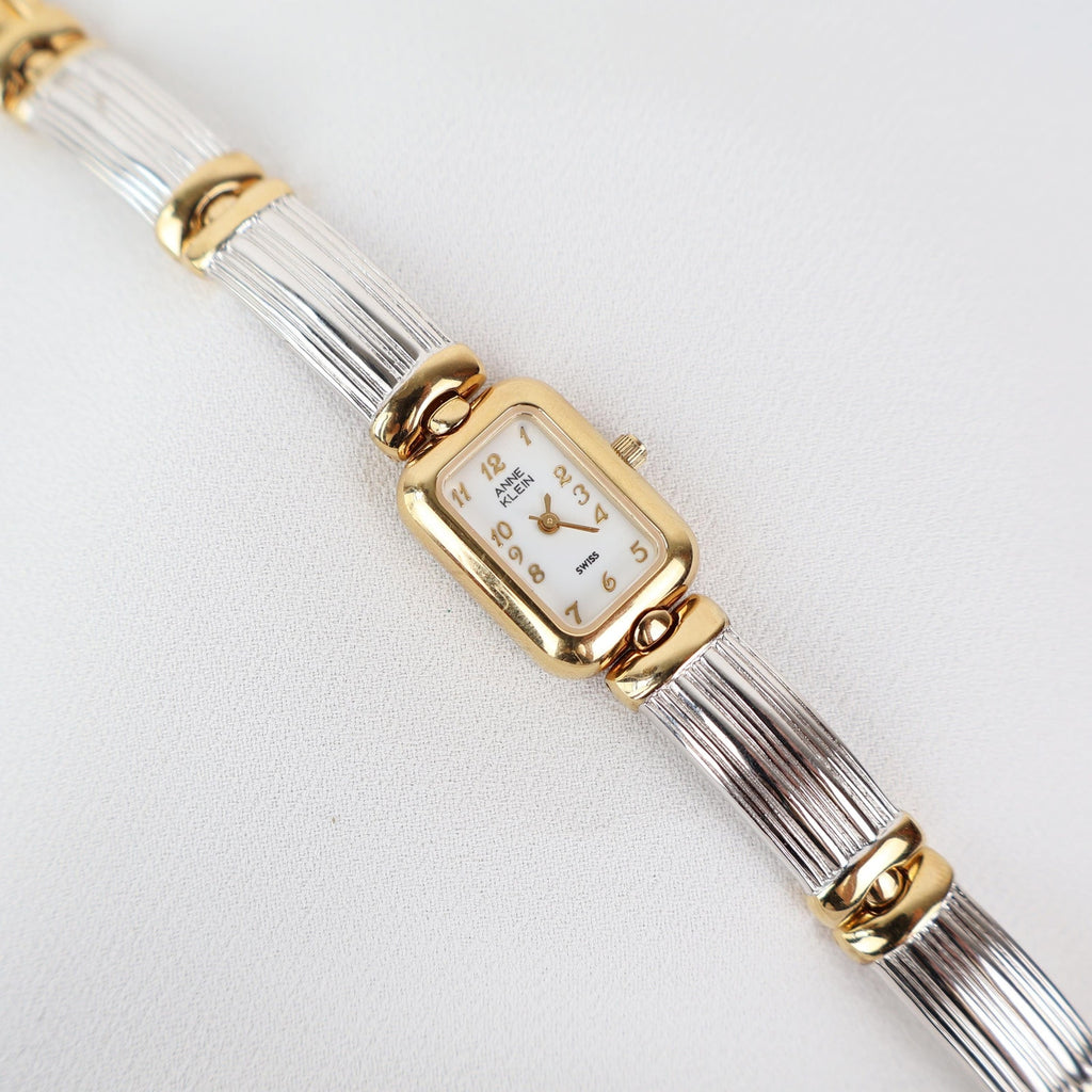 Vintage Two Tone Anne Klein Watch with a Rectangle Face Watch