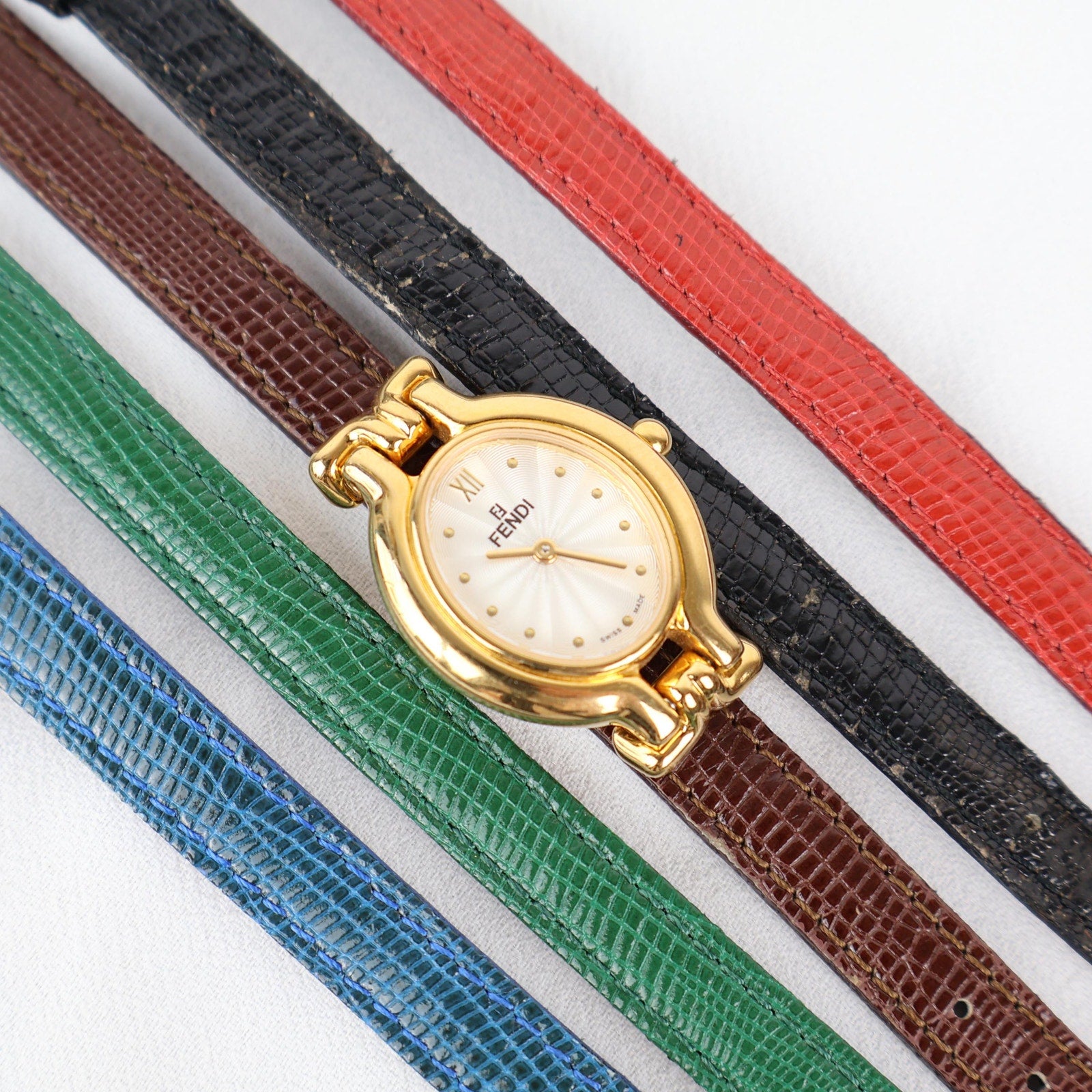Stunning Vintage Fendi Watch with Interchangeable Leather Straps